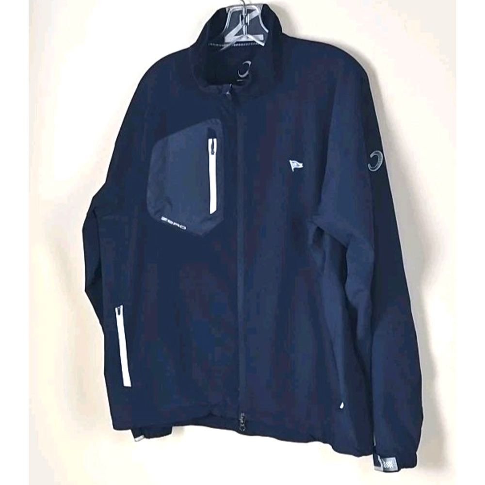 Zero Restriction Jacket Mens Large Blue Z700 Golf Full Zip Pockets Stretch